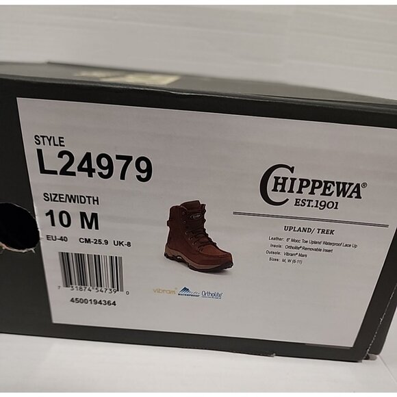 new CHIPPEWA size 10 L24979 Womens Hiking Boot Waterproof Leather ortholite shoe - Picture 10 of 10